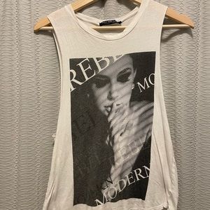 Graphic cut off T-shirt tank top